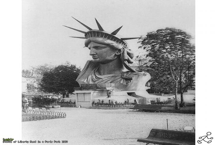 Statue of Liberty Head in a Paris Park 1883